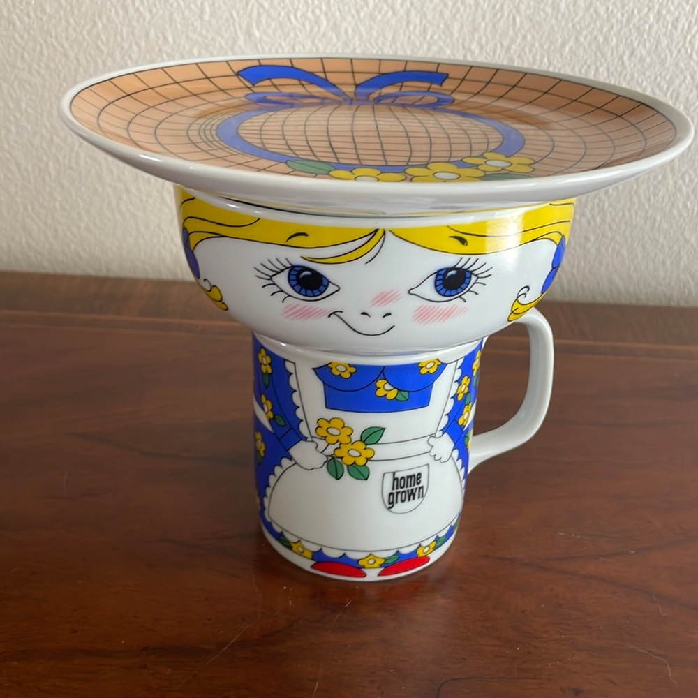 3 Vintage Porcelain Mug, Bowl and Plate